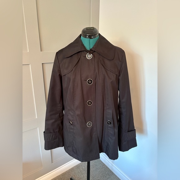 GUESS Black Trench Style Coat - Picture 1 of 12